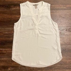 H&M White Silky Sleeveless Tunic Blouse - Size 2